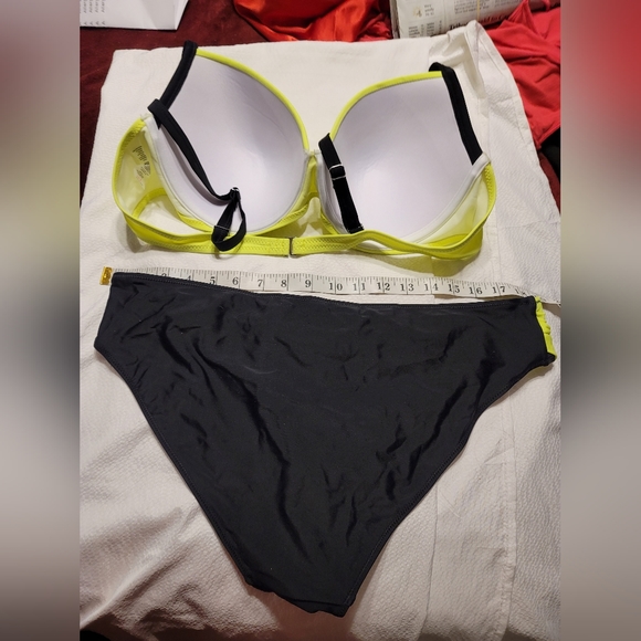 NWT EXTREME SEXY PUSH UP BIKINI NEON RUCHED DETAIL XL OR XXL SWIM SUIT BATHING - Picture 11 of 13